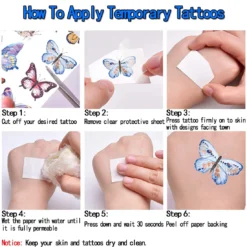 Temporary Tattoos For Kids, Christmas Birthday Party Supplies Unicorn Mermaid Butterflies Dinosaur Fake Tattoo Stickers Art(6 Sheets) -Xmas Mart Sales 714BMNab9RL. SL1100