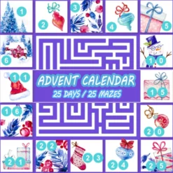 Advent Calendar Mazes Game For Kids 2023: Advent Calendar To Wait For Christmas 25 Days 2023 | 25 Mazes To Complete Before Christmas | Christmas ... Book | Christmas Gift Idea For Kids . Paperback – Large Print, October 6, 2022