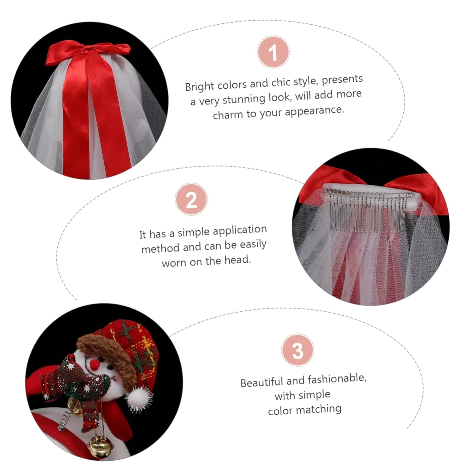 Amosfun 1 Set Veil Bow Girls Headband Costumes For Girls Womens Head Bands Jungle Animal Headbands Christmas Veil Christmas Head Boppers Girls Veil Headband Christmas Veil Bow Headwear 5 Amosfun 1 Set Veil Bow Girls Headband Costumes For Girls Womens Head Bands Jungle Animal Headbands Christmas Veil Christmas Head Boppers Girls Veil Headband Christmas Veil Bow Headwear - Image 3