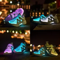 PYYIQI Fiber Optic Led Shoes For Kids Light Up Sports Sneakers For Boys Girls Flashing Dancing Shoes For Festivals, Christmas, Halloween, New Year Party With USB Charging -Xmas Mart Sales 715ErSnx L. AC UL1500