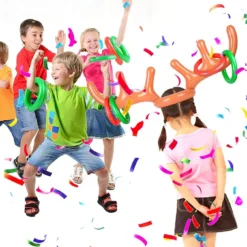 KOSIMI 4 Pcs Antlers Ring Hook Game Party Inflatable Reindeer, Christmas Party Antler Hat Games For Kids Adults Family Indoor Outdoor Carnival Xmas Games (4 Antlers 16 Rings) -Xmas Mart Sales 715IgiJYSqL. AC UL1350