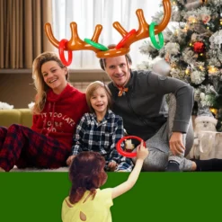 Christmas Inflatable Reindeer Antler Ring Toss Game - Christmas Party Games,Inflatable Reindeer Antler Hat With Rings -Xmas Mart Sales 715P3N0Qn2L. AC SL1500