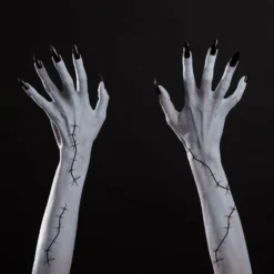 Didaey Night Before Christmas Costume Accessories Include 20 Sheets Halloween Scars Stitches Tattoos Solid Colored Opaque Footed Tights Arm Compression Sleeves Halloween False Lashes For Women -Xmas Mart Sales 715UP9k1 L. SL1500