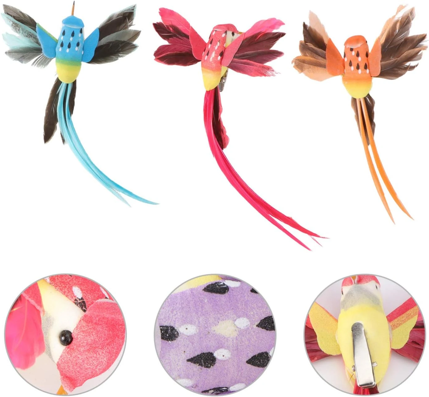 GANAZONO Fake Hummingbird 12PCS Artificial Hummingbird Fake Decorative Bird Figurine Statue For DIY Crafts Garden Yard Holiday Christmas Ceiling Ornament Decoration Simulated Birds 10 GANAZONO Fake Hummingbird 12PCS Artificial Hummingbird Fake Decorative Bird Figurine Statue For DIY Crafts Garden Yard Holiday Christmas Ceiling Ornament Decoration Simulated Birds - Image 8