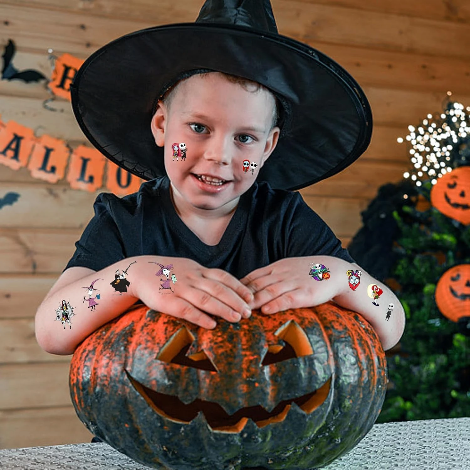 Nightmare Before Christmas Party Supplies,8 Sheets 100Pcs Jack And Sally Temporary Tattoos Party Favors,Removable Skin Safe, Fake Tattoo Stickers For Halloween Party Gifts Favor Supplies 7 Nightmare Before Christmas Party Supplies,8 Sheets 100Pcs Jack And Sally Temporary Tattoos Party Favors,Removable Skin Safe, Fake Tattoo Stickers For Halloween Party Gifts Favor Supplies - Image 5