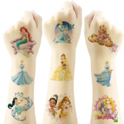 40Pcs Disny Princess Temporary Tattoos For Kids, Princess Birthday Themed Party Supplies Decoration For Favors Cute Sticker Tattoos Gift For Kids Boys Girls Home Activity Class Prizes Carnival Christmas Rewards