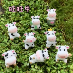 BLAPNK 14 Pcs Mini Cute Cow Animal Figures Toy Cake Toppers, Miniature Figurines Fairy Garden Moss Landscape DIY Terrarium Crafts Ornament, Decoration Christmas Birthday Gift, White (8-HMS-TR1) -Xmas Mart Sales 716rVOzh4eL. AC SL1001