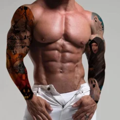 Halloween Full Arm Glow Temporary Tattoos, Nightmare Before Christmas Pumpkin Lantern Tumbler Luminous Tattoo Stickers For Men Women Makeup, 4-Sheet -Xmas Mart Sales 716u9rkCcvL. SL1500