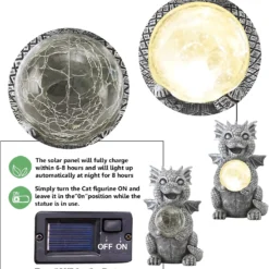 Qeeman Garden Dragon Statue Solar Powered Led Lights- Adorable Dragon Decoration With Gazing Ball For Garden Yard, Lawn- Gifts For Women Christmas/Mother’s Day 12 Qeeman Garden Dragon Statue Solar Powered Led Lights- Adorable Dragon Decoration With Gazing Ball For Garden Yard, Lawn- Gifts For Women Christmas/Mother’s Day -Xmas Mart Sales 7178UwMJ2rL. AC SL1500