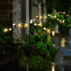New Designed 4 Packs 40 LED Swaying Solar Firefly Lights, 8 Modes Solar Swaying Lights For Outdoor Garden Decor, Waterproof Outdoor Solar Garden Lights For Christmas Yard Patio Pathway Decorations -Xmas Mart Sales 718V MWtN8L. AC SL1500