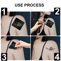 Aresvns 550+ PCS Temporary Tattoo Stencils With Body Painting Pen,24 Sheets Henna Tattoo Templates Reusable For Women,Glitter Tattoo Stencils,Airbrush Tattoo Stencils,Body Art Template Christmas Gift -Xmas Mart Sales 718wALV GaL. SL1500
