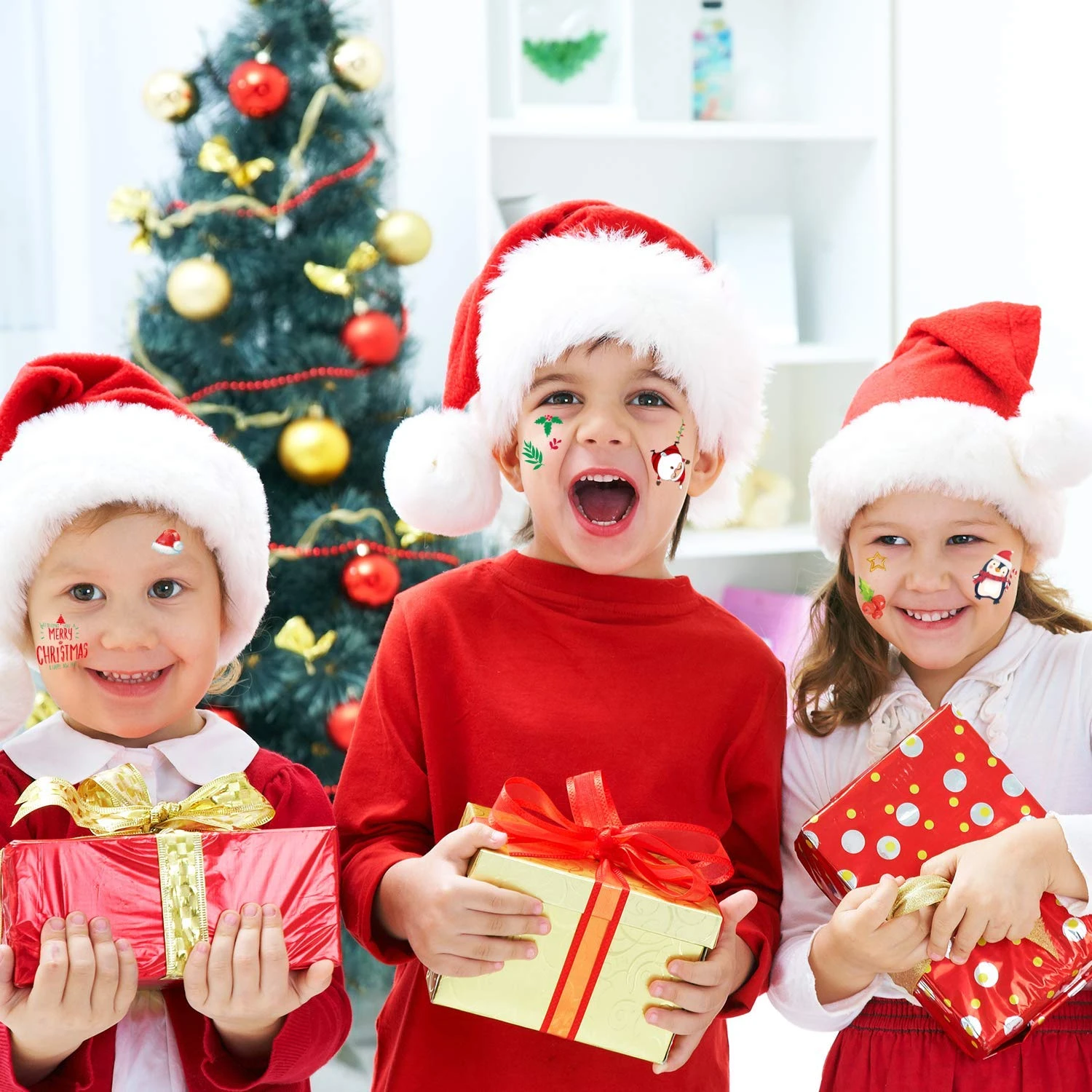 WAVEJOE 185+PCS Christmas Temporary Tattoos For Kids Stocking Stuffers, Watercolor Style Xmas Holiday Decals Goodie Gift Party Favors 8 WAVEJOE 185+PCS Christmas Temporary Tattoos For Kids Stocking Stuffers, Watercolor Style Xmas Holiday Decals Goodie Gift Party Favors - Image 6