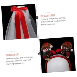 FOMIYES 1 Set Veil Bow Hair Accessories Hair Accessories For Girls Bride Veils For Wedding Christmas Headdress Christmas Costume Accessories Fashion Headband Girls Veil Headband -Xmas Mart Sales 71AGgBT84vL. SL1500