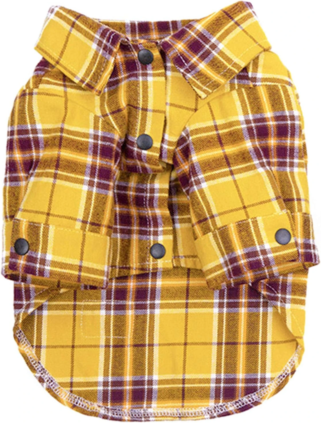 HOODDEAL Dog Shirts Lovely Cozy Striped Plaid Cotton Pet Clothes Breathable Strechy Christmas Costumes For Puppy Cat (L, Yellow) 3 HOODDEAL Dog Shirts Lovely Cozy Striped Plaid Cotton Pet Clothes Breathable Strechy Christmas Costumes For Puppy Cat (L, Yellow)