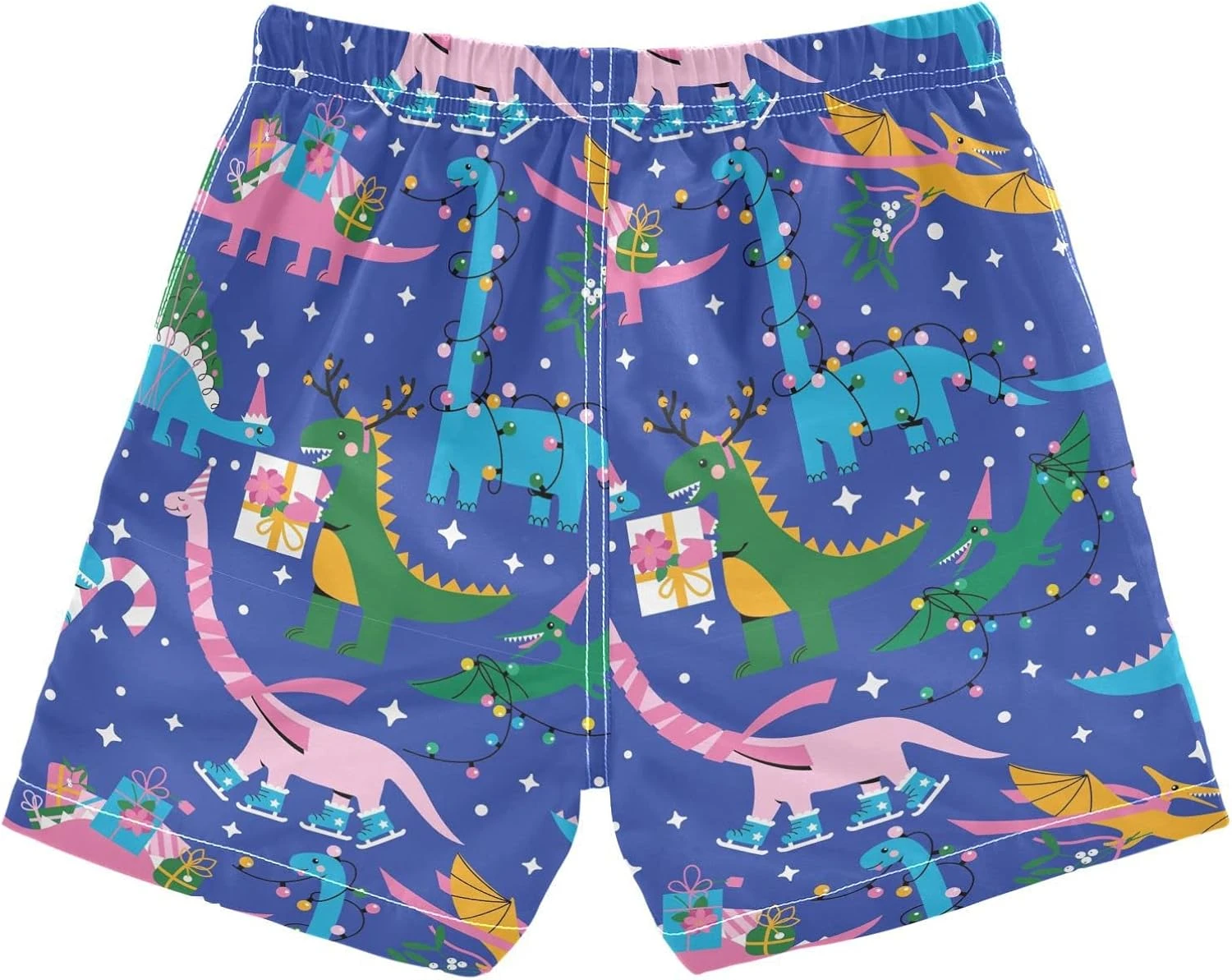 Christmas Funny Dinosaurs Boys Swim Trunks Cartoon Xmas Tree Toddler Beach Board Shorts Baby Summer Bathing Suit 2T 4 Christmas Funny Dinosaurs Boys Swim Trunks Cartoon Xmas Tree Toddler Beach Board Shorts Baby Summer Bathing Suit 2T - Image 2