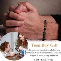 Cross Bracelet Gifts For Son, Grandson, Dad, Husband, Godfather, Men - Birthday Graduation Retirement Christmas Christian Gift For Teens Boys Men -Xmas Mart Sales 71ARDXiXwgL. AC UL1500