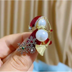 1pc Colorful Pearl And Rhinestone Snowman Brooch For Women Girls Christmas Birthday Jewelry Gift Accessories -Xmas Mart Sales 71ASRfI1fVL. AC UL1500