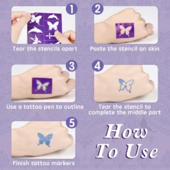 Temporary Tattoo Pen Removable Tattoo Markers Multi-coloured Tattoo Kit Face Paint With 15 Tattoo Pens 5 Tattoo Stencils And 2 Tattoos Stickers Gifts For Teenage Girls Boys Adults Christmas Gifts -Xmas Mart Sales 71C1nZsstpL. SL1500