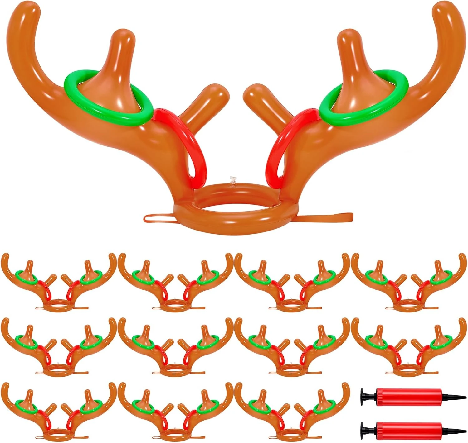 Glimin 12 Set Inflatable Antler Ring Toss Game Christmas Ring Toss Games Fun Xmas Party Game For Kids Adults Outdoor Indoor Christmas Party Favors, 12 Pcs Antlers 48 Pcs Rings 3 Glimin 12 Set Inflatable Antler Ring Toss Game Christmas Ring Toss Games Fun Xmas Party Game For Kids Adults Outdoor Indoor Christmas Party Favors, 12 Pcs Antlers 48 Pcs Rings