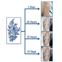 Aresvns Temporary Tattoo For Women, Semi-Permanent Tattoos Waterproof Long-Lasting 2 Weeks, Dark Blue Realistic Flower Fake Tattoos Christmas Gift -Xmas Mart Sales 71CiY7vz7 L. SL1500