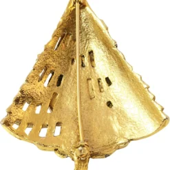 Brooch Irish Half Penny Coin Jewelry- Christmas Tree Pin- Goldtone Bezel-Minted In Ireland Featuring Harp Side -Xmas Mart Sales 71CxlOX8pDL. AC UL1500