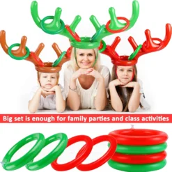 IGeeKid 3 Set Total 15 Pieces Inflatable Reindeer Antler Ring Toss Game For Christmas Party Supplies Xmas Target Game Toys Christmas Stock Stuffer Christmas Party Games (3 Antlers 12 Rings) -Xmas Mart Sales 71DDT9BaT6L. AC UL1500