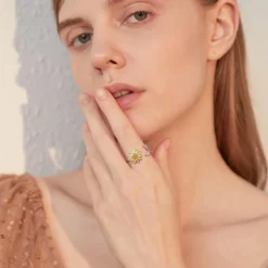 Jewenova Sterling Silver Sunflower Fidget Ring For Girls, You Are My Sunshine Stress Relieving Ring, Christmas Jewelry Gift For Women Teen Girls -Xmas Mart Sales 71DrH7F0I8L. AC UL1500