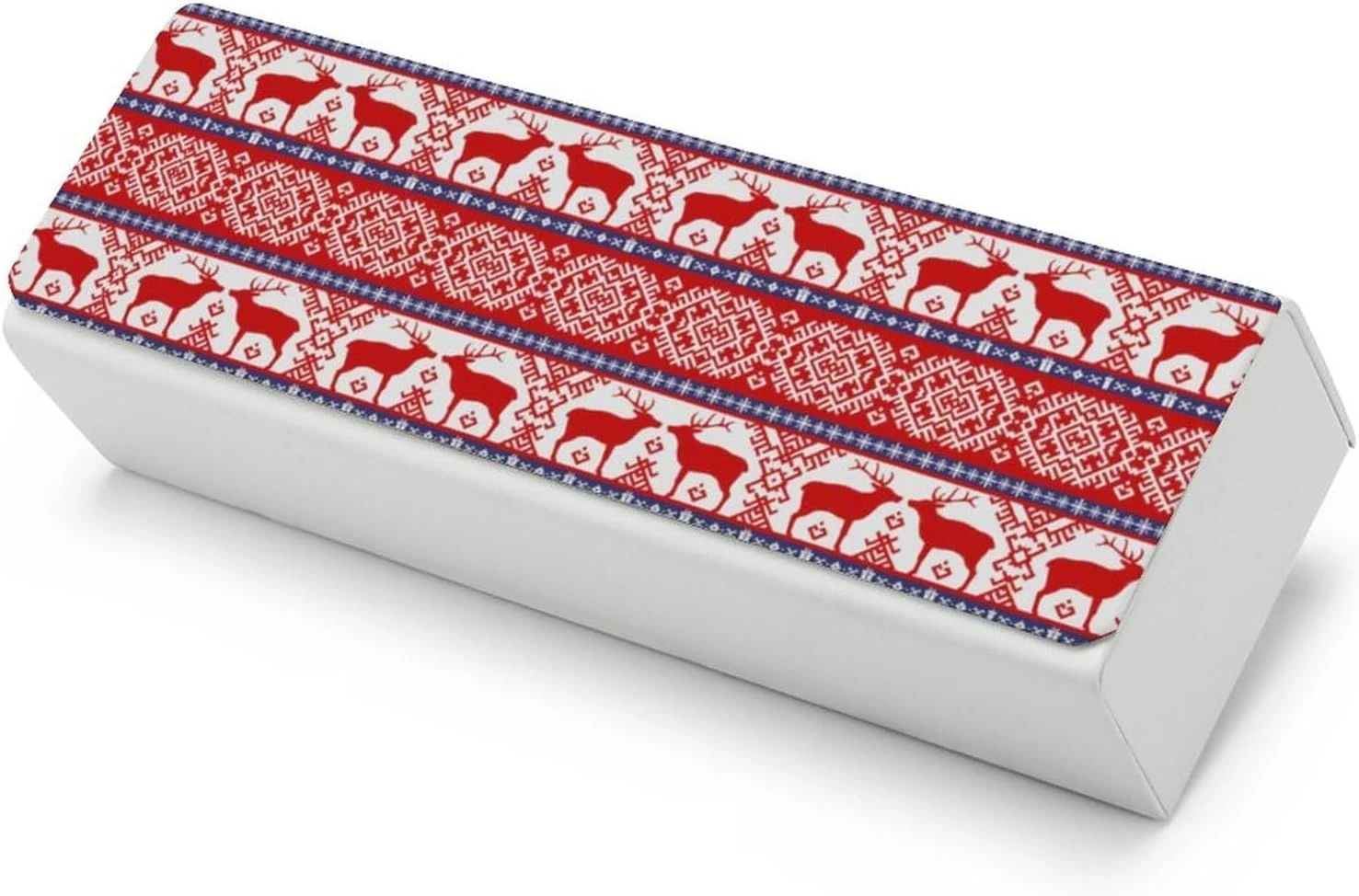 Christmas Folk Pattern With Deer Unisex Glasses Case Portable Fashion Protective Box Eye Glasses Holder Container 3 Christmas Folk Pattern With Deer Unisex Glasses Case Portable Fashion Protective Box Eye Glasses Holder Container