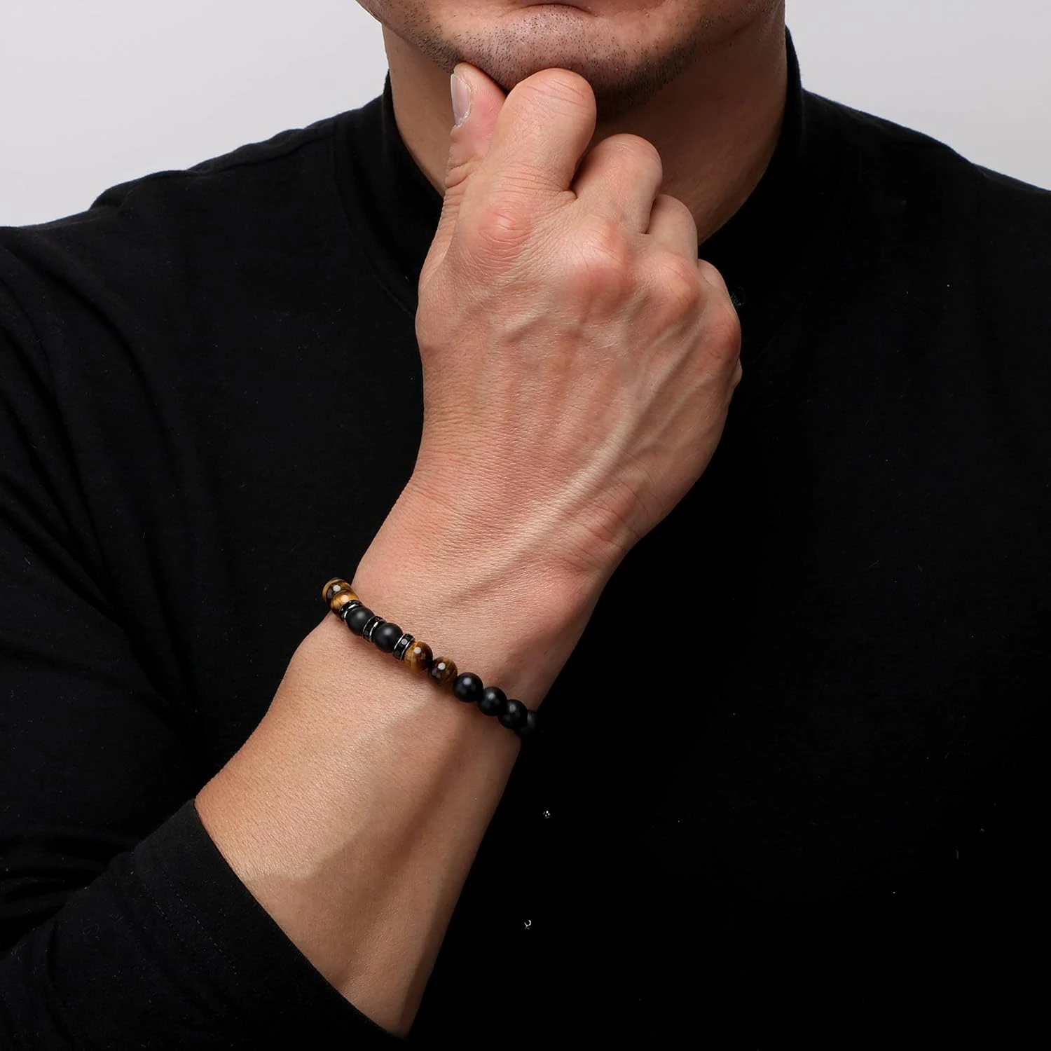 JoycuFF Tiger Eye Beaded Bracelets For Men To My Boyfriend Husband Son Brother Grandson Mens Bracelet Anniversary Birthday Christmas Father's Day Gifts For Him 4 JoycuFF Tiger Eye Beaded Bracelets For Men To My Boyfriend Husband Son Brother Grandson Mens Bracelet Anniversary Birthday Christmas Father's Day Gifts For Him - Image 2