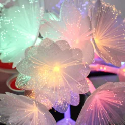TIANSHENG Colorful Flower Fibre Optic Fairy Lights,20LED Starburst Firework String Lights,14 FT Waterproof Fairy Lights Battery Operated For Indoor Outdoor Wedding, Christmas,Garden,Party Decoration