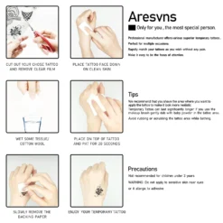 Aresvns Black Flower Realistic Temporary Tattoo For Women 250 Pcs,Waterproof Sexy Floral Fake Tattoos That Look Real And Last Long For All Ages Christmas Gift -Xmas Mart Sales 71FKB5hFxGL. SL1500