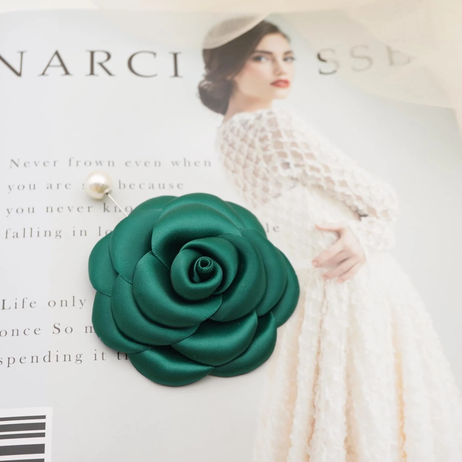 Fabric Rose Flower Pin Brooch By NhanDo Handmade – Green Flower Brooch Pin For Women And Men, Floral Brooch Pin For Wedding, Christmas Gift Ideas, Gift For New Year, Valentine's Day Gift, Gift For Girlfriend, Gift For Boyfriend 4 Fabric Rose Flower Pin Brooch By NhanDo Handmade – Green Flower Brooch Pin For Women And Men, Floral Brooch Pin For Wedding, Christmas Gift Ideas, Gift For New Year, Valentine's Day Gift, Gift For Girlfriend, Gift For Boyfriend - Image 2