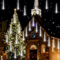 FYYZY Christmas Lights Meteor Shower Rain Light Falling Rain Lights With 8 Tubes 288 LEDs Waterproof Icicle Snow Fall String Lights For Party Tree Home Patio Outdoor Decoration -Xmas Mart Sales 71FYMZfoLhL. AC SL1500