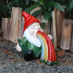 HUNTHAWK Solar Garden Gnome Statue, Gnome Is Spitting Rainbow In Your Garden, Funny Statue For Outdoor Decor, Unique Figurine For Patio Yard Art, Gift For Housewarming Birthday Christmas 13 HUNTHAWK Solar Garden Gnome Statue, Gnome Is Spitting Rainbow In Your Garden, Funny Statue For Outdoor Decor, Unique Figurine For Patio Yard Art, Gift For Housewarming Birthday Christmas -Xmas Mart Sales 71Fz00ERCsL. AC SL1500