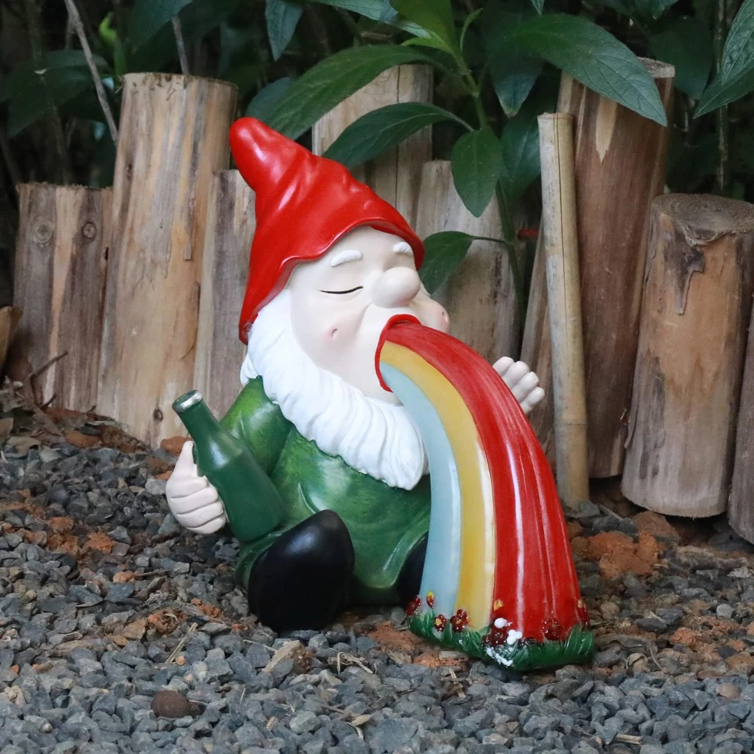 HUNTHAWK Solar Garden Gnome Statue, Gnome Is Spitting Rainbow In Your Garden, Funny Statue For Outdoor Decor, Unique Figurine For Patio Yard Art, Gift For Housewarming Birthday Christmas 7 HUNTHAWK Solar Garden Gnome Statue, Gnome Is Spitting Rainbow In Your Garden, Funny Statue For Outdoor Decor, Unique Figurine For Patio Yard Art, Gift For Housewarming Birthday Christmas - Image 5