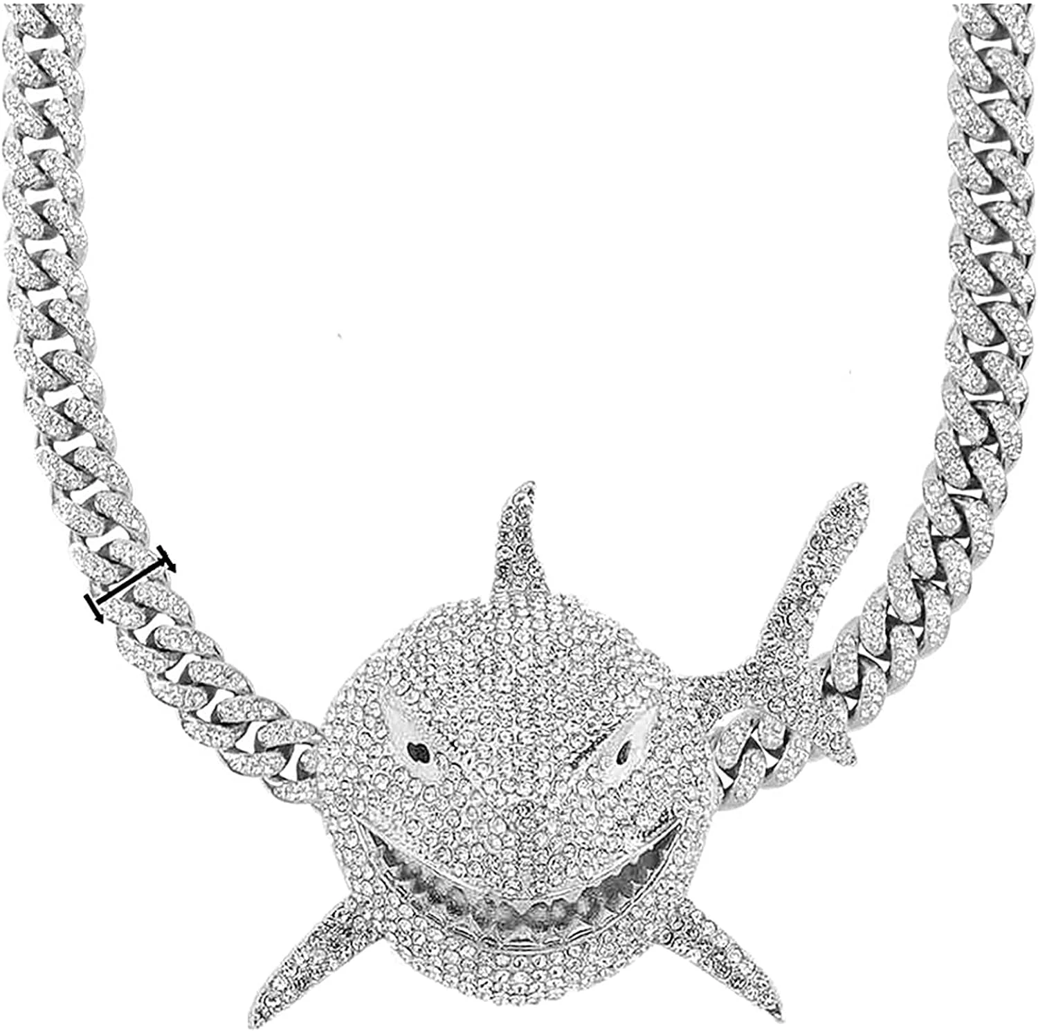 Xikui Diamond Necklace Chain, 18K Gold Plated Hip Hop Shark Pendant With Cuban Chain Width 13MM Length 19.7in(50cm) For Men/Women, Ice Out Chain, Holidays (Halloween, Christmas..) Gifts 3 Xikui Diamond Necklace Chain, 18K Gold Plated Hip Hop Shark Pendant With Cuban Chain Width 13MM Length 19.7in(50cm) For Men/Women, Ice Out Chain, Holidays (Halloween, Christmas..) Gifts