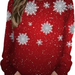 2023 Womens Christmas Graphic Sweatshirts Fall Pullover Tops Light Weight Pullover Tops Relaxed Fit Mid Sweaters