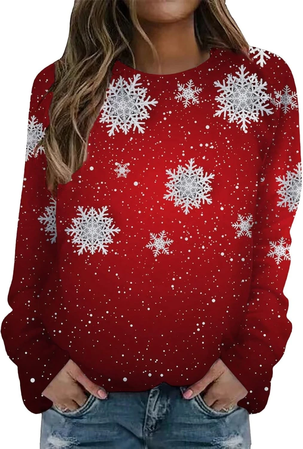2023 Womens Christmas Graphic Sweatshirts Fall Pullover Tops Light Weight Pullover Tops Relaxed Fit Mid Sweaters 3 2023 Womens Christmas Graphic Sweatshirts Fall Pullover Tops Light Weight Pullover Tops Relaxed Fit Mid Sweaters