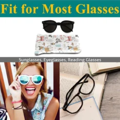 Glasses Case Eyeglasses Pouch - Christmas Reindeer Snowman Santa Claus Squeeze Top Sunglasses Pouch Portable Leather Soft Eyewear Case For Women Men Kids -Xmas Mart Sales 71HLyxGxeJL. AC UL1200