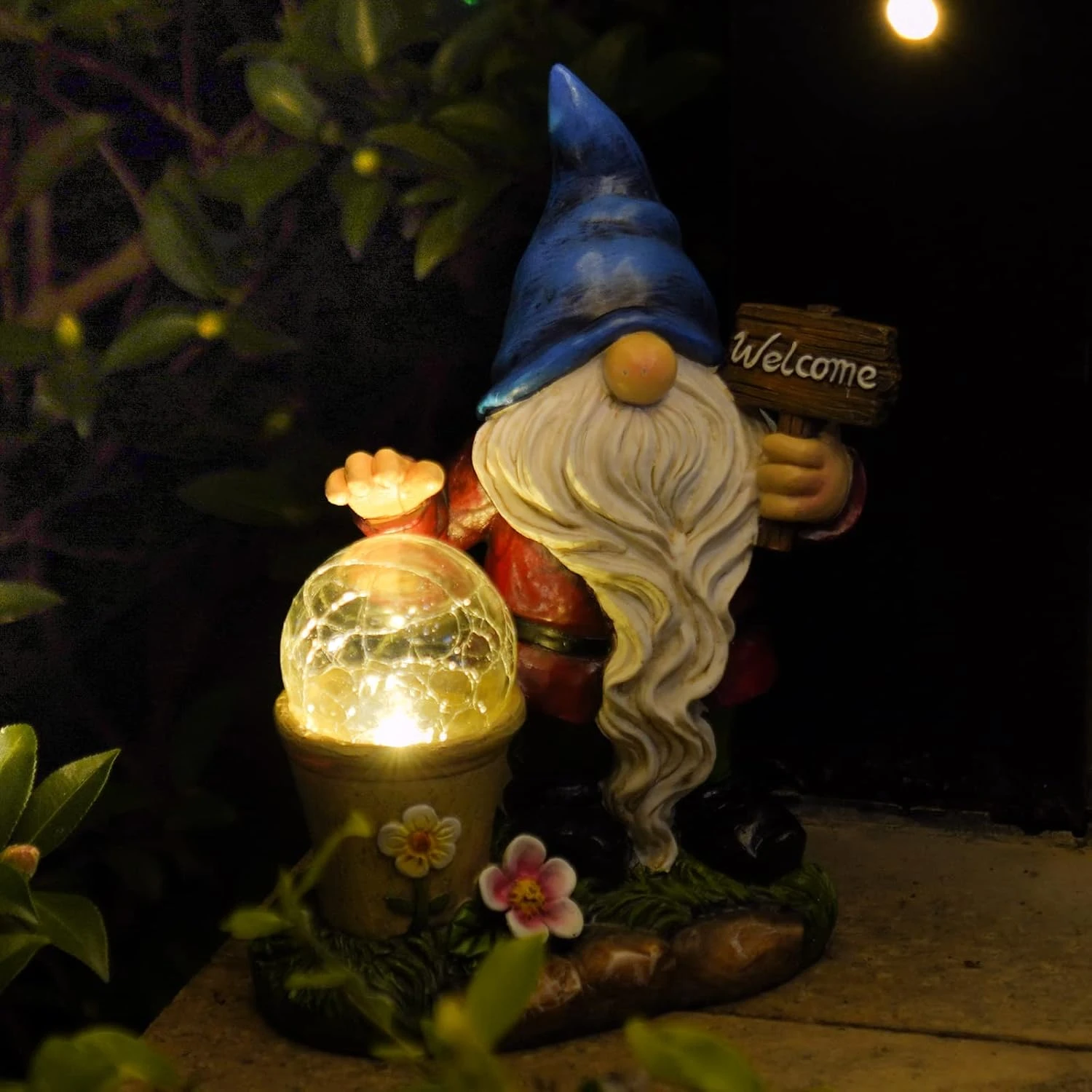 DiliComing Garden Gnomes Outdoor Statues - Gnome Decorations For Home, Christmas Resin Gnome Figurine With Solar Light, Yard Gnome Ornament, For Thanksgiving And Christmas 3 DiliComing Garden Gnomes Outdoor Statues - Gnome Decorations For Home, Christmas Resin Gnome Figurine With Solar Light, Yard Gnome Ornament, For Thanksgiving And Christmas