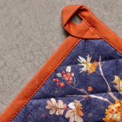 Maison D' Hermine Hotpads 100% Cotton Set Of 2 Pot Holder 8"x8" With Loop Heat Resistant Kitchen Pot Holders For Gifts Grilling, Handling Hot Pans, Kelim - Infinity -Thanksgiving/Christmas -Xmas Mart Sales 71Hx zJ15ZL. AC SL1035