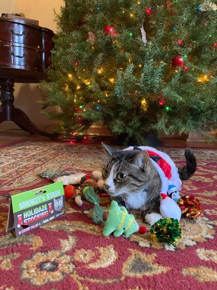 Smokey's Stash Christmas Cat Toys Stocking Catnip Toys Sisal Rope Kitten Toys For Cats 7 Smokey's Stash Christmas Cat Toys Stocking Catnip Toys Sisal Rope Kitten Toys For Cats - Image 5
