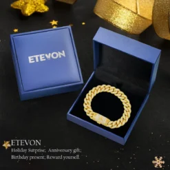 ETEVON Cuban Link Initial Bracelet For Men Gold Plated Hip Hop Mens Jewelry Gift For Boyfriend Birthday Christmas Anniversary Valentines Day Diamond Gold Chain Jewelry Gifts For Men Husband Boy Son Dad -Xmas Mart Sales 71IT 4LT9RL. AC UL1200