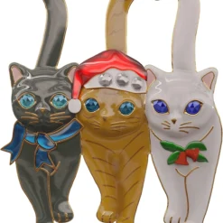 Lova Jewelry Christmas Holiday Triple Cat Charm Brooch Pin Cute Animal Enamel Pin