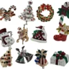 NEW Set Of 12 Vintage Inspired Christmas Gold Brooch Lot/ Holiday Brooch / Christmas Tree/ Snowman/ Xmas Pin Lot / Party Favor