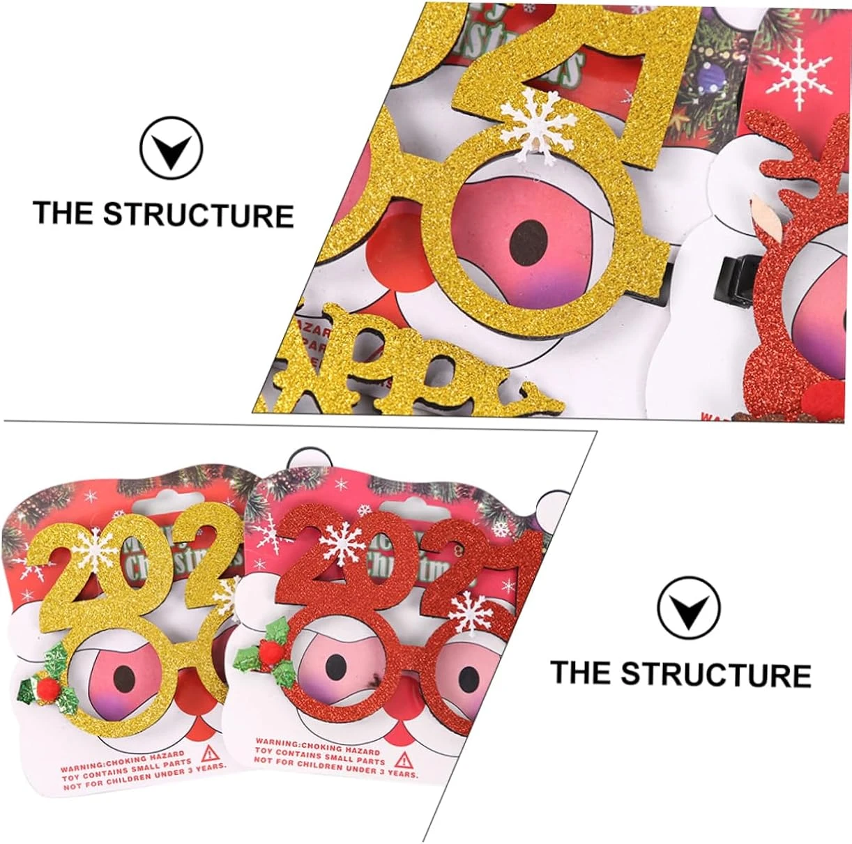 Jojofuny 5pcs Christmas 2021 Cartoon Glasses Photo Gift Makeup Glasses Socks Gift 2021 New Year Eyeglasses New Years Glasses Xmas Bag Filler Gift Kids Glasses Frames Kids Cartoon Glasses 7 Jojofuny 5pcs Christmas 2021 Cartoon Glasses Photo Gift Makeup Glasses Socks Gift 2021 New Year Eyeglasses New Years Glasses Xmas Bag Filler Gift Kids Glasses Frames Kids Cartoon Glasses - Image 5