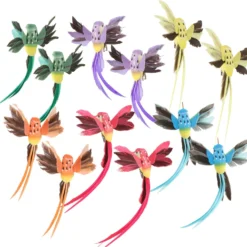 GANAZONO Fake Hummingbird 12PCS Artificial Hummingbird Fake Decorative Bird Figurine Statue For DIY Crafts Garden Yard Holiday Christmas Ceiling Ornament Decoration Simulated Birds