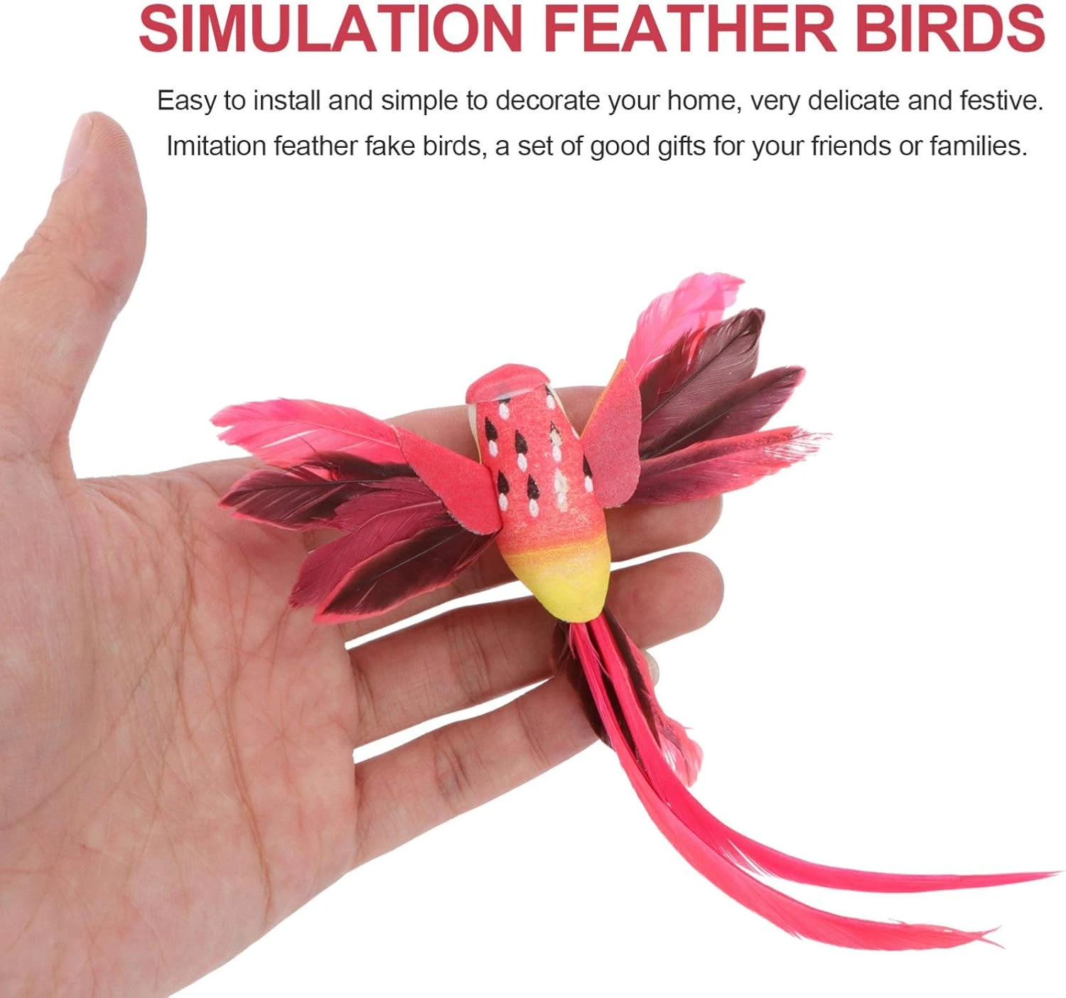 GANAZONO Fake Hummingbird 12PCS Artificial Hummingbird Fake Decorative Bird Figurine Statue For DIY Crafts Garden Yard Holiday Christmas Ceiling Ornament Decoration Simulated Birds 4 GANAZONO Fake Hummingbird 12PCS Artificial Hummingbird Fake Decorative Bird Figurine Statue For DIY Crafts Garden Yard Holiday Christmas Ceiling Ornament Decoration Simulated Birds - Image 2