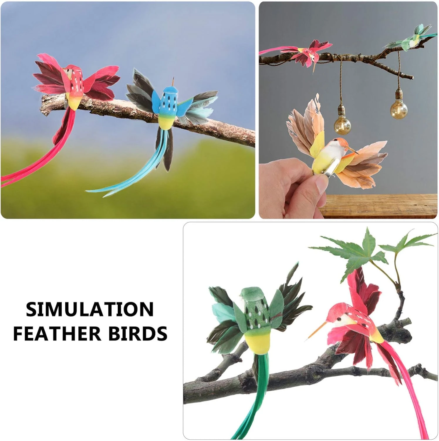 GANAZONO Fake Hummingbird 12PCS Artificial Hummingbird Fake Decorative Bird Figurine Statue For DIY Crafts Garden Yard Holiday Christmas Ceiling Ornament Decoration Simulated Birds 9 GANAZONO Fake Hummingbird 12PCS Artificial Hummingbird Fake Decorative Bird Figurine Statue For DIY Crafts Garden Yard Holiday Christmas Ceiling Ornament Decoration Simulated Birds - Image 7