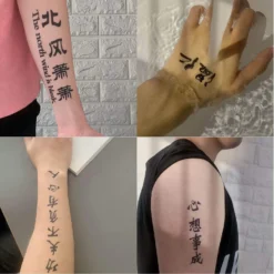Temporary Tattoo Chinese 130+Designs Improved Realistic Fake Tattoo Of Chinese Characters,Waterproof Long-lasting Word Tattoos Temporary Christmas Gift -Xmas Mart Sales 71LCxuZkezL. SL1500